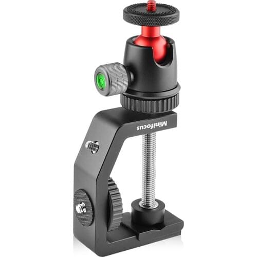 C Clamp Camera Desk Clamp Mount Stand with 1/4" Screw Ball Head for DSLR Photo Studio Photography Led Video Fill Light Desktop