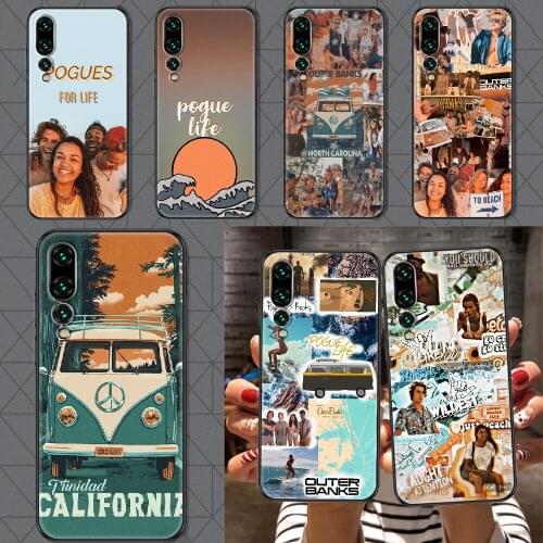 Pogue Life Outer Banks Phone case For Huawei P Mate P10 P20 P30 P40 10 20 Smart Z Pro Lite 2019 black silicone hoesjes painting