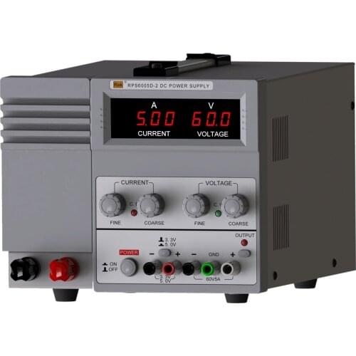 New America Rick RPS6005D-2 with 3.3V / 5V / 1A fixed output 0-60V / 5A Digital DC Power Supply