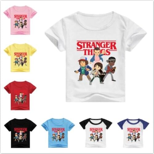 Children Summer Short Sleeve T-Shirt Kids Anime Stranger Things Season Print T Shirts For Baby Costume Boy Girl Tops Tee Clothes