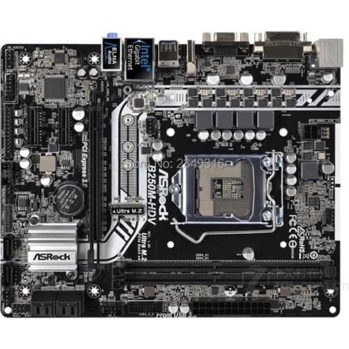 For ASRock B250M-HDV Original Used Desktop Motherboard B250 LGA1151 DDR4 SATA3 USB3.0 Support I5 7500 6500