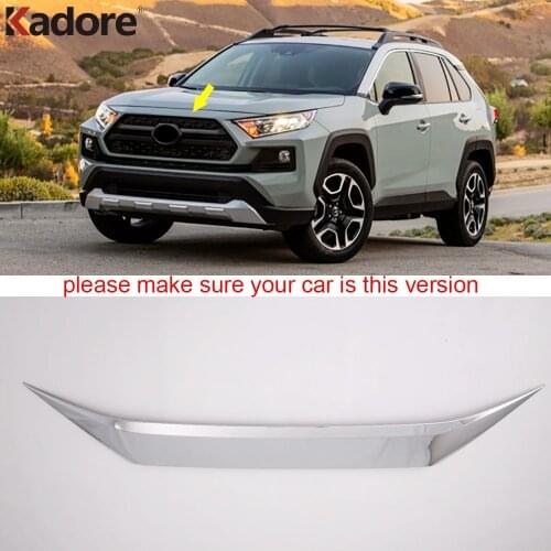 For Toyota RAV4 RAV 4 Adventure/Limited LE XLE Hybrid 2019 2020 2021 Carbon Fiber Car Front Grille Hood Engine Cover Trim Strip