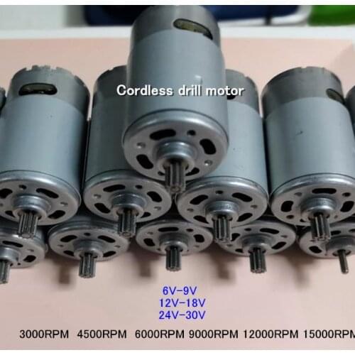 Cordless Drill Motor 12v14.4v16.8v18v21v25v Lithium Electric Drill Replace Motor RS550 9T 12T Teeth Gear 4000RPM 10000RPM