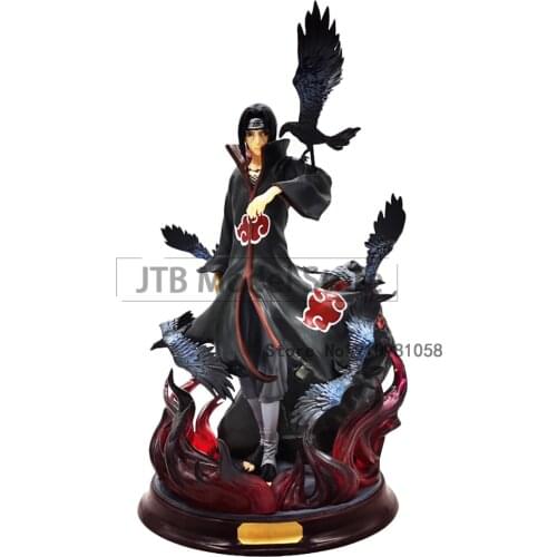 Naruto Shippuden GK Akatsuki Uchiha Itachi Crow Clone Technique Anime Action Figure Model 26cm PVC Statue Collectible Toy Figma