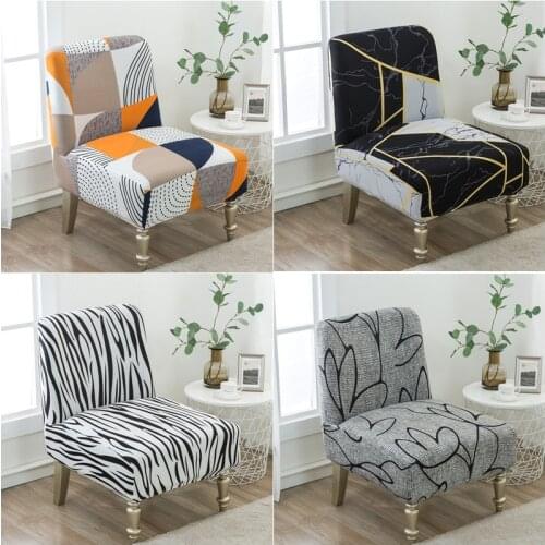 Geometric Armless Chair Cover Single Sofa Stool Slipcover Modern Accent Stretch Chair Covers Elastic Couch Protector Cover