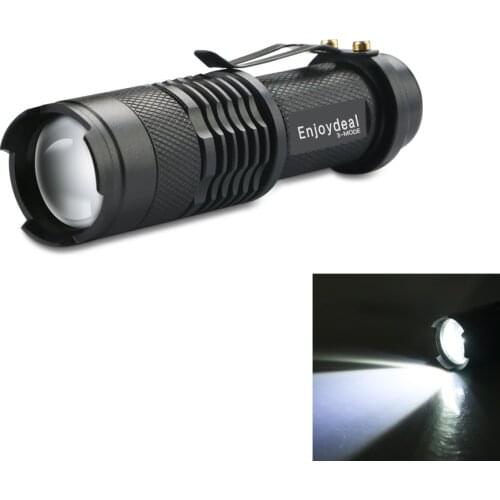 SkidProof Design Mini Flashlight Waterproof 2000LM Q5 Zoomable Powerful LED Flashlight Hiking Torch Lamp 3Modes Adjustable Focus
