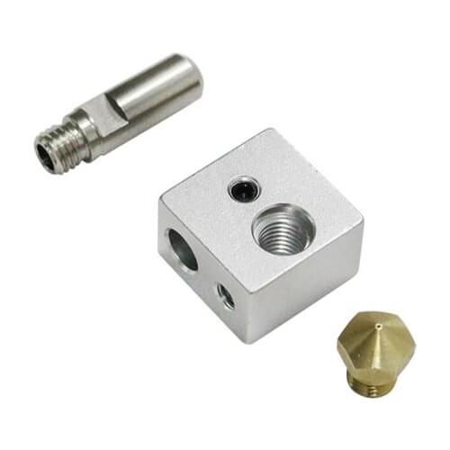 MK10 Extrusion Head Kit M7 Nozzle + Aluminum Block + Throat Brass Nozzle 3D Printer Accessories