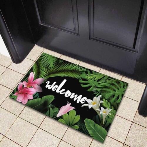 3D Printed Home Welcome Floor Mats Soft Microfiber Hallway Bedroom Kitchen Mat Anti Slip Absorbent Indoor Doormats Washable