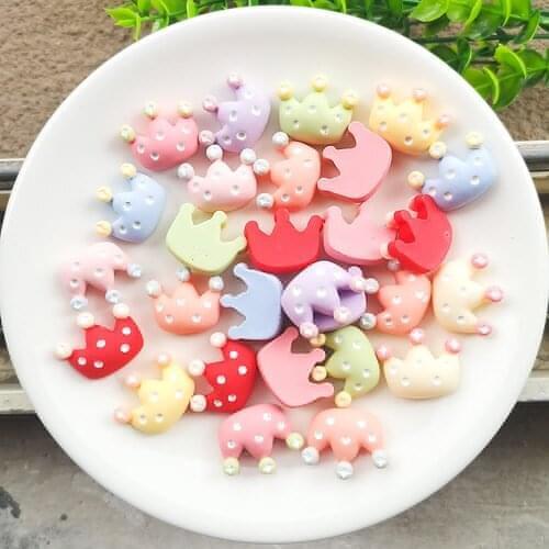Cartoon Small Crown Resin Flatback Cabochon DIY Jewelry/phone/nail Art Decoration Resin Crown Charms for Jewelry