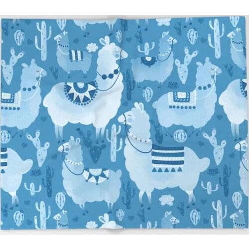 Alpaca Cartoon Throw Blanket Cute Kids Design Alpacas and cacti Blankets for Beds Christmas Decorations for Home