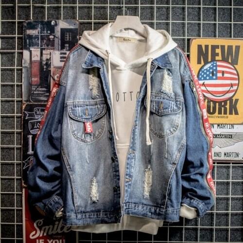 Men\s Fashion Denim Jacket Men\s Casual Bomber Jacket Men\s Hip Hop Men\s Retro Denim Jacket Jacket Streetwear 2020