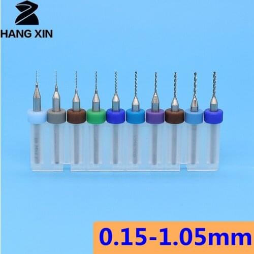 0.15-1.05mm Carbide pcb drill bits micro 10pcs PCB Drill Bit Set drill bits for metal Printed circuit board drilling tool