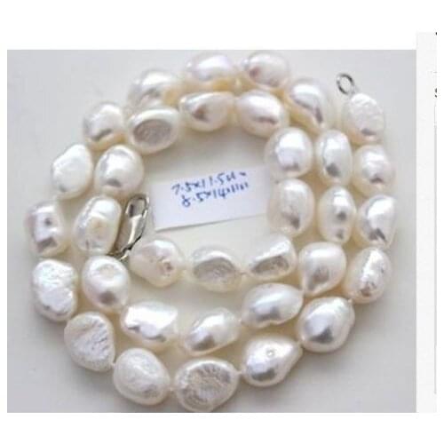 NEW classic 9-10mm south sea natural baroque white pearl necklace 20inch