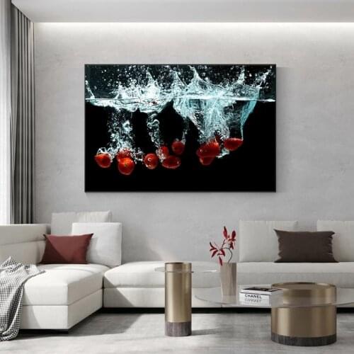 Apple Grape Modern Canvas Wall Art Fruit Foods Posters Print Painting for Kitchen Home Decoration Wall Pictures for Dining Room