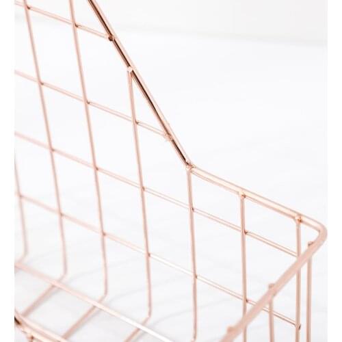 Nordic Wrought Iron File Holder Desk Shelf Magazine Book Storage Rack Organizer 1XCB