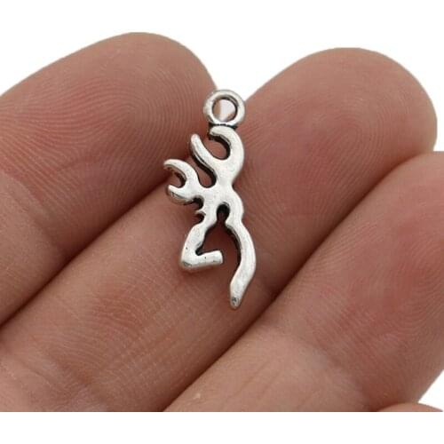 JAKONGO Silver Plated Fire Charm Pendants for Jewelry Making Bracelet DIY Accessories 22x8mm 20pcs