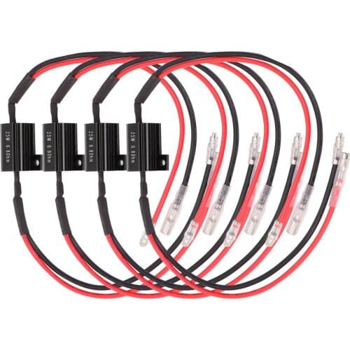 4pcs Motorcycle Resistance Power Resistor Load Decoding Resistor for LED Turn Signal Flash Flashing Repairing 25W 6.8RJ