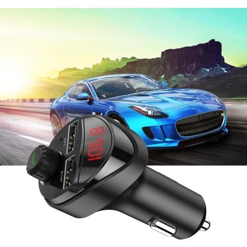 Siparnuo Car Charger FM Transmitter Bluetooth Car Audio Dual 3.4A Phone Car USB Car Player Kit MP3 For Xiaomi TF Mi Card Ch R0C3