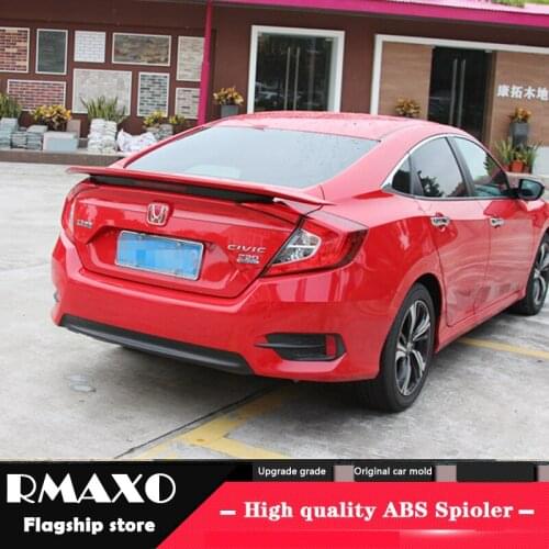 For HONDA Civic Spoiler 2016-2017 High Quality ABS Material Car Rear Wing Primer Color Rear Spoiler