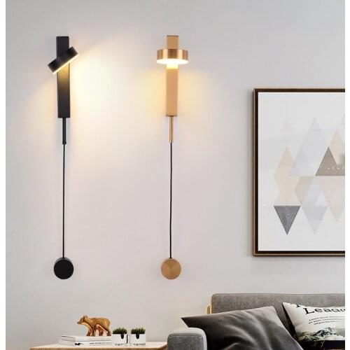 LED Golden Wall Lamp Art Copper Sconce Iron Light Fixture Home Decoration For Bedroom Bedside Modern Interior Stair Aisle