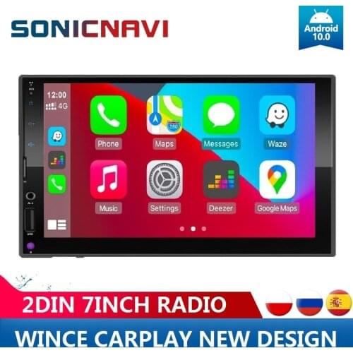 SONIC Apple Carplay Radio 7" Universal 2Din Multimedia Player SD USB 16EQ Bluetooth Mirrorlink Andriod Auto Autoradio Car Stereo