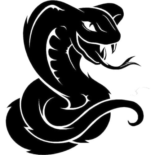13.3cm*14.9cm King Snake Animal Car Sticker Motorcycle Car-Styling Vinyl Decal Black/Silver S3-6914