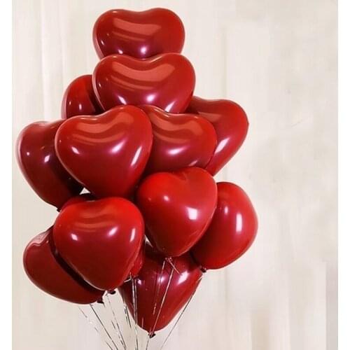 10pcs/Pack Red Heart Shaped Balloon For Wedding Anniversary Birthday Party DIY Decoration 10 Inch Thicken Latex Balloons