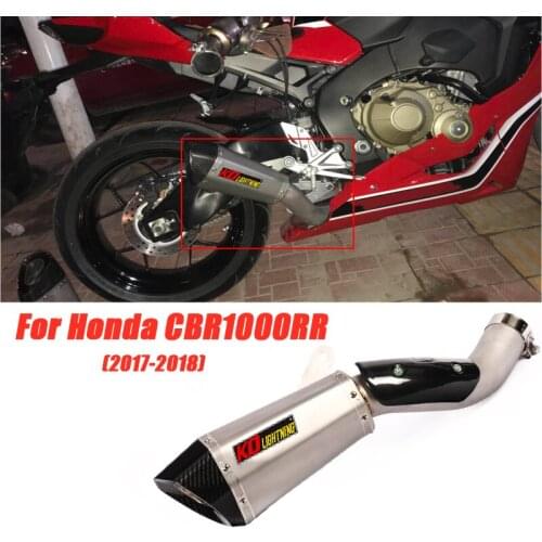Link Pipe Exhaust Muffler Pipe DB Killer Set for Honda CBR1000 2017 2018 Motorcycle Stainless Steel Carbon Fiber Exhaust System