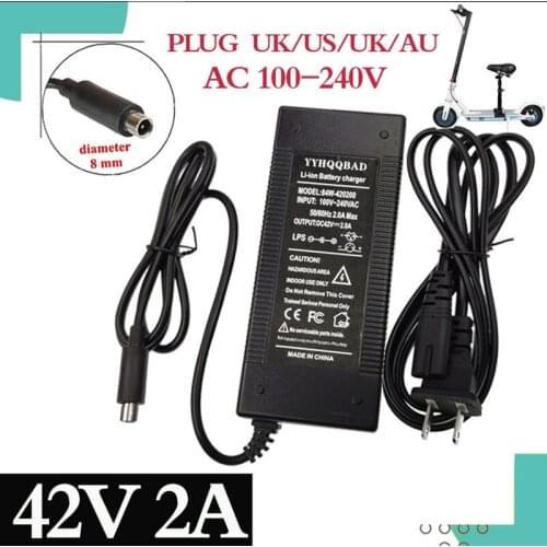 42V 2A Scooter charger Battery Charger Power Supply Adapters Use For Xiaomi Mijia M365 Electric Scooter Skateboard EU/AU/UK Plug
