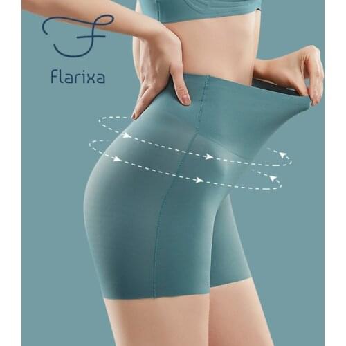 Flarixa Womens Seamless Shorts Safety Pants High Waist Large Size Ice Silk Boxer Panties Anti Friction Skirt Shorts