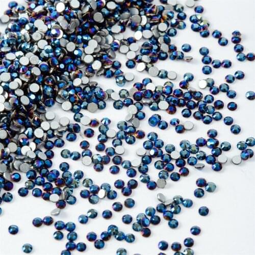 SS3-SS30 Mine Blue Crystal Non Hot Fix Rhinstones Glitters Strass Glass Flatback Nail Rhinestone for Nails Shoes Bags 181