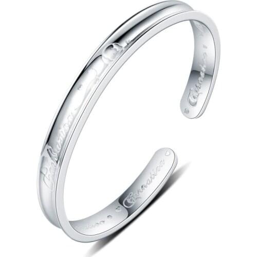 YJ00168 New Fashion 999 Sterling Silver Bracelets Female Rose Full Silver Bracelet Pure Silver Jewelry Mother Bangles