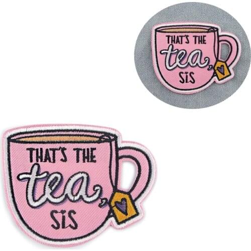 R926 1pcs Cup Sticker For Clothing Applications Patches On Clothes Iron Embroidered Patch For Backpack Badge