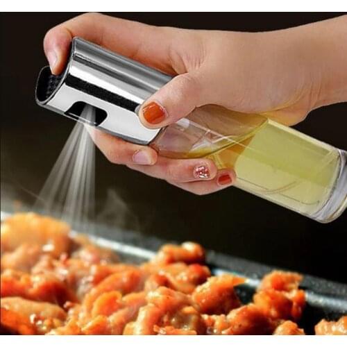 1PC Oil Sprayer Stainless Steel Olive Spray Oil Bottle Pump Leak-proof Oil Pot BBQ Spray Oil Dispenser BBQ Cooking Accessories