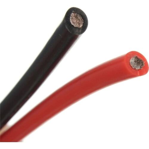 10M Two Wires Silicone Wire SR Wire Flexible Stranded Copper Electrical Cables 22/24AWG 5M black+5M red