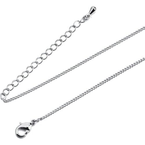 10Pcs/Lot Jewelry Link Chain Necklace Ultrathin 1.3 MM Wide Copper Alloy Chain For Woman Pendants Necklace Chain Accessioriss