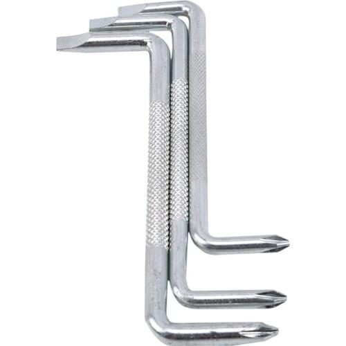 2Pcs Bending Screwdriver Set Z-type Alloy Steel Labor-saving Repair Disassemble Screwdriver Hand Tool For Small Corners Gaps