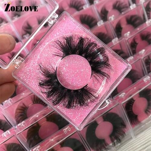 25 mm Mink Eyelashes Bulk Full Strip Fake Lashes Vendors Fluffy 5D Mink Lashes Wholesale Thick False Eyelashes Extension