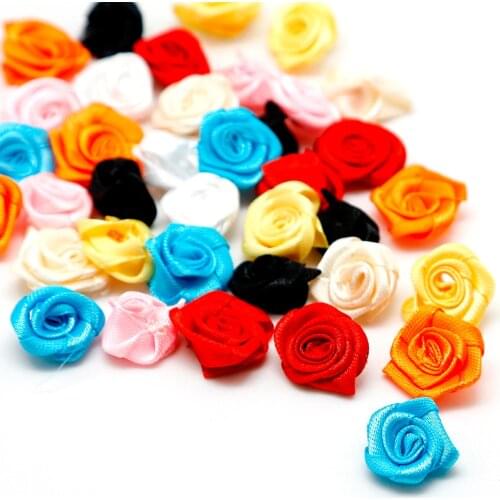 25pcs 2cm Silk Satin Fabric Rose Flower Head Artificial Flower Wedding Party Home Decoration DIY Wreath Scrapbook Fake Flower