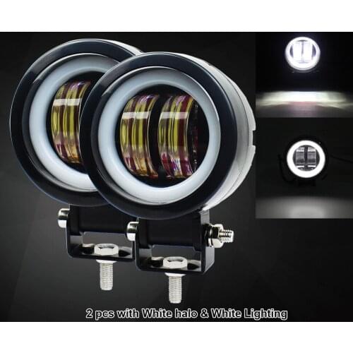 3 Inch 40W Waterproof Round LED Angel Eyes Light Bar 12V 24V 6500K White Blue Lights For Motorcycle Offroad led Work Light