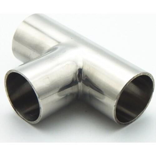 51mm OD 304 Stainless Steel Sanitary Weld Tee Connector Pipe Fitting For Home Brew Homebrew Wine Beer Brewing