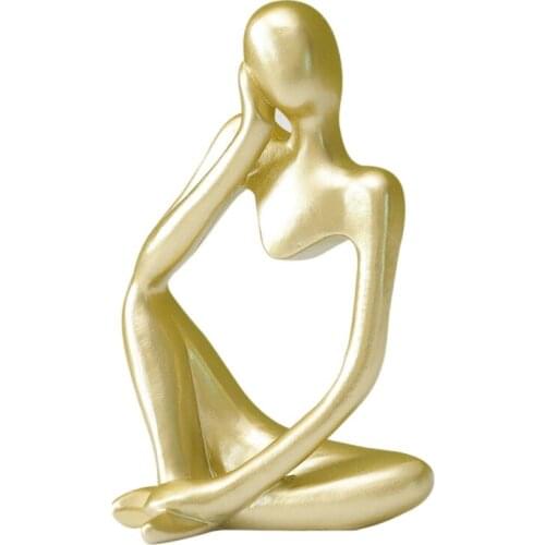 Abstract Thinker Sculpture Resin Figurine Ornament Modern Abstract Creative Art Statue Office Home Decoration