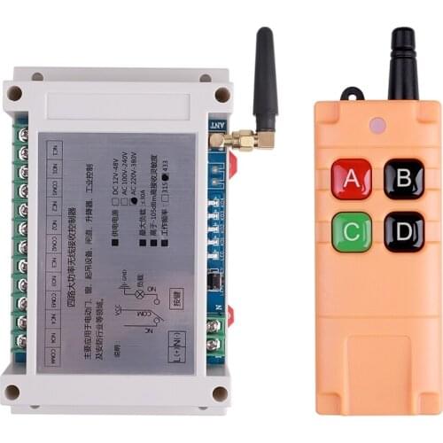 Wireless remote control System smart home Sector DC 4CH 10A With 300M-1000M Long Distance Transmitter remote switch 433MHZ RF