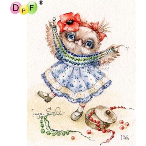 DPF Diamond embroidery cartoon owl Diamond Painting Cross Stitch rhinestone Needlework diamond Mosaic home decor crafts gifts