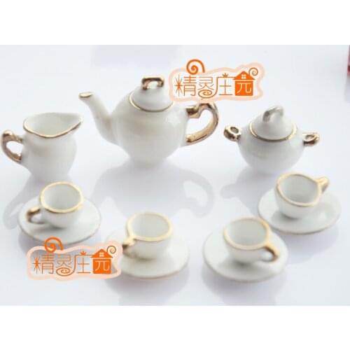 G05-X465 children baby gift Toy 1:12 Dollhouse mini Furniture Miniature rement Kitchen white coffee cup set