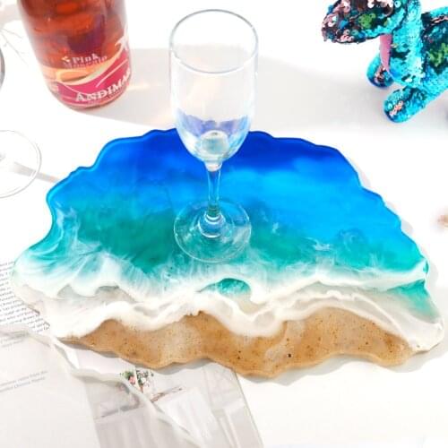 Hot New Product Diy Glue Mold Irregular Wave Tray Fruit Plate House Number Mirror Cloud Shaped Silicone Model