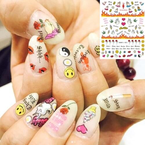 HalloweenI series HANYI-51 MONSTER ART DESIGNS COOL 3d nail art stickers decal template diy nail tool decorations