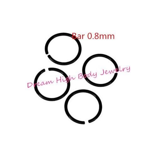 Hoop Nose Ring piercing Earring Jewelry Black Titanium Anodized Seamless Endless Tragus Cartilage Hoop Ring 0.8mm 18G 20G 22G