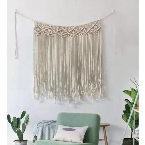 Macrame Wall Hanging Curtain Boho Chic Curtains Backdrop Woven Wall Tapestry Bohemian Home Art Decor Boho Handmade Tapestry