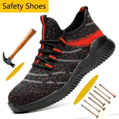 Anti-Smashing Steel Toe Safety Shoes for Men Anti-Puncture Safety Work Footwear Men Work Shoes Comfortable Sport Shoes Men